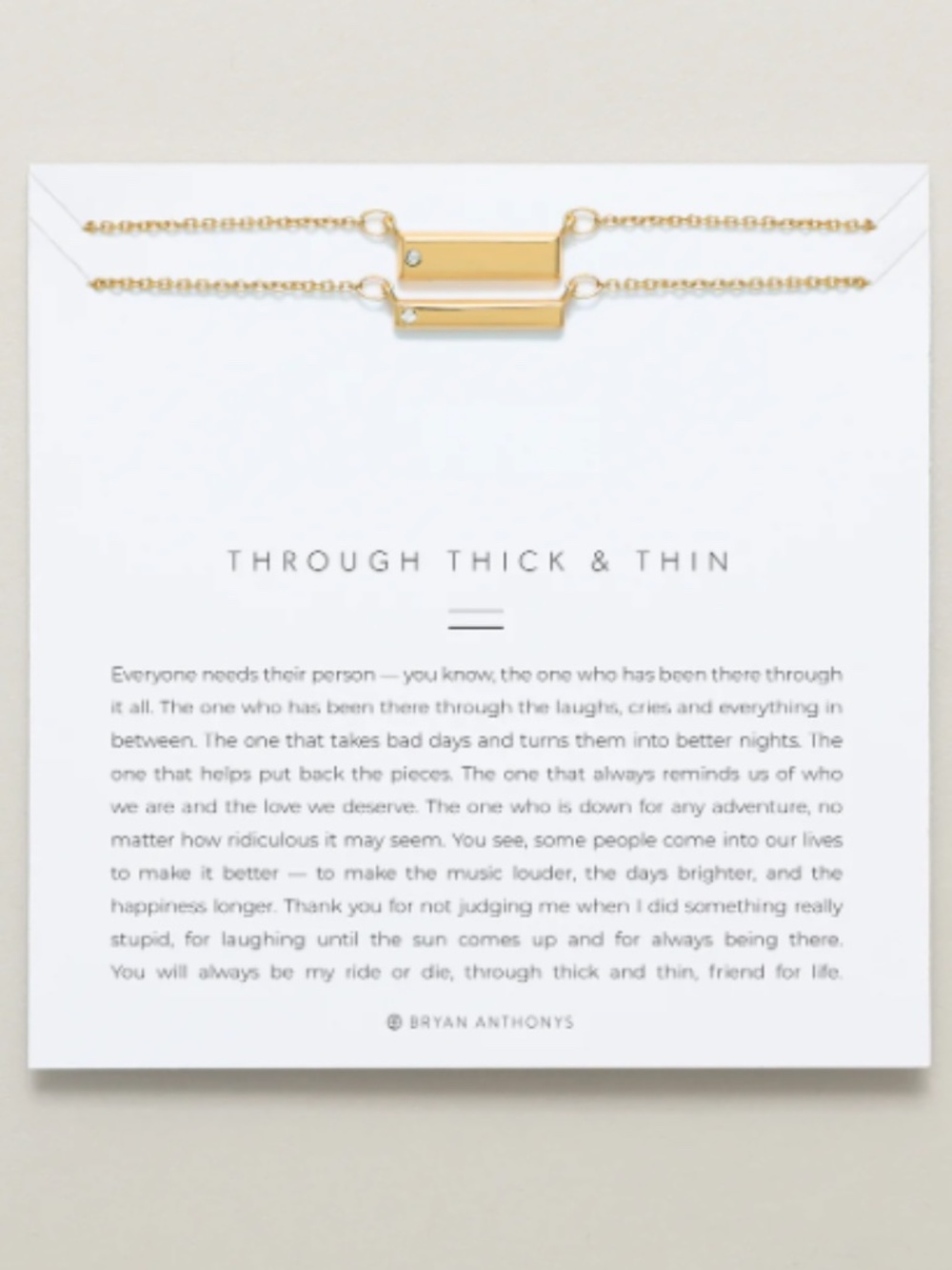 Bryan Anthonys - Through Thick and Thin Friendship Necklace - 14k Gold